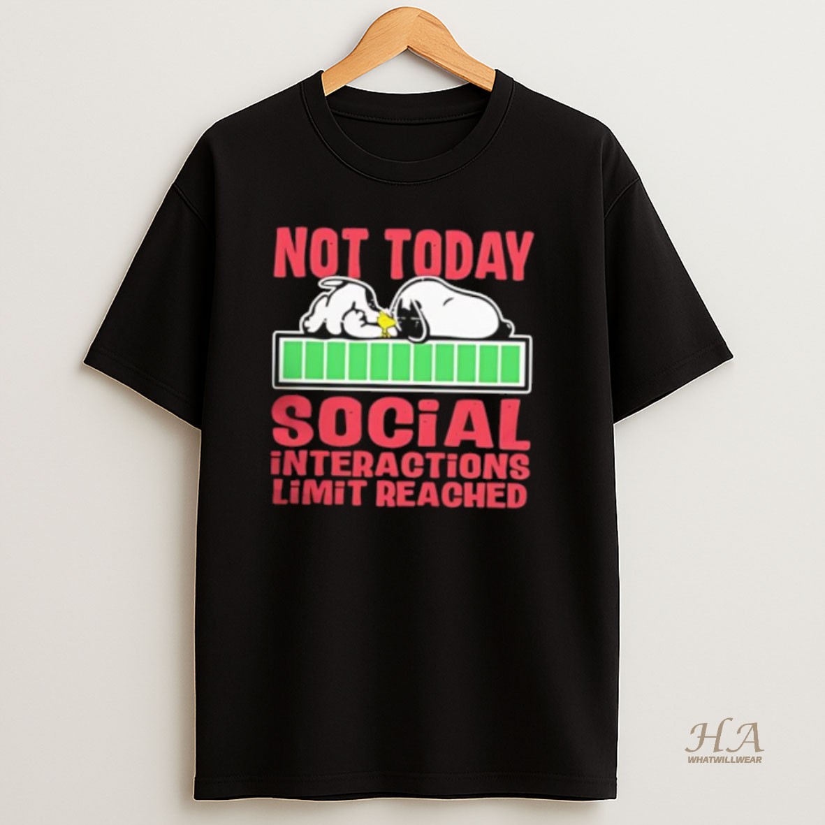 Official Snoopy Not Today Social Interactions Limit Reached T Shirt