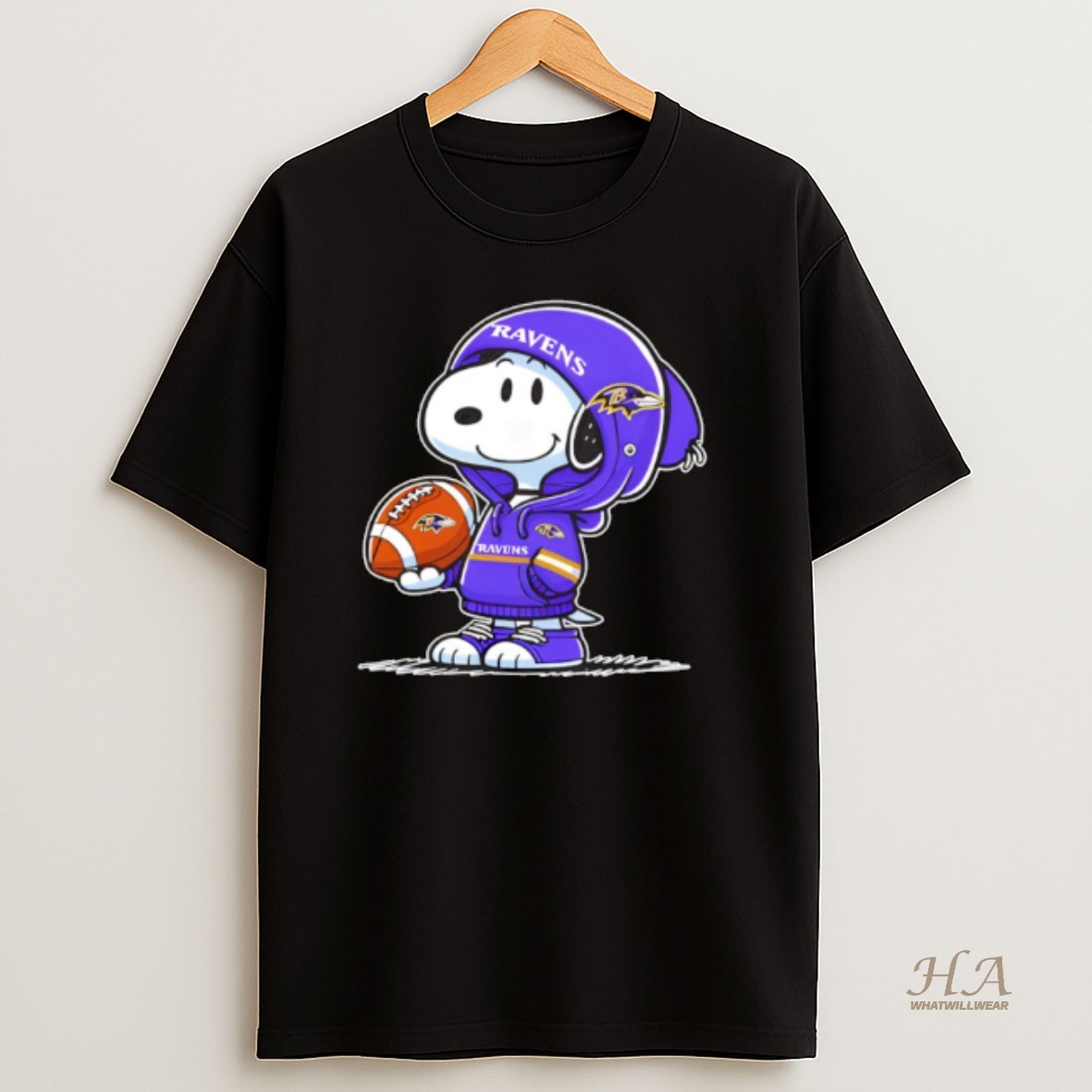 Official Snoopy Wears Baltimore Ravens Football T Shirt