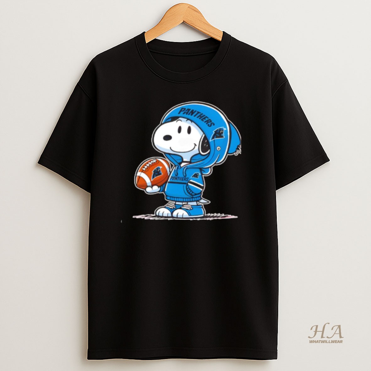 Official Snoopy Wears Carolina Panthers Football T Shirt