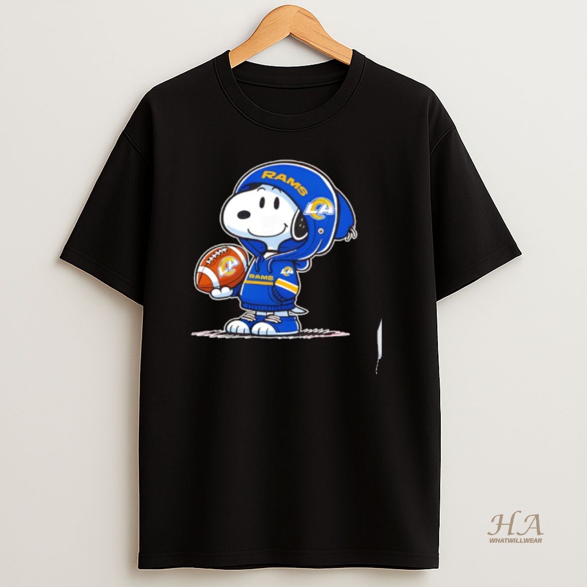 Official Snoopy Wears Los Angeles Rams Football T Shirt