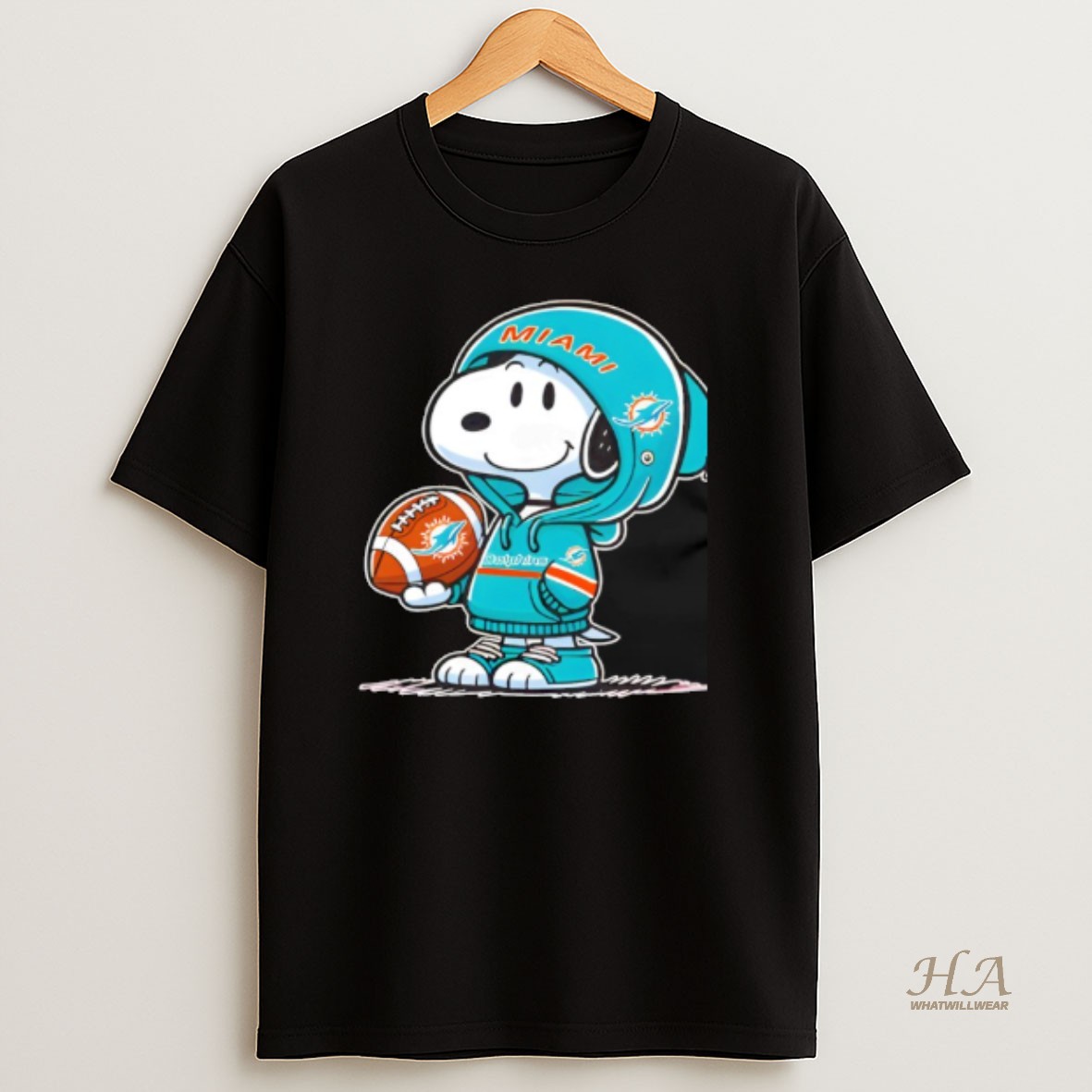 Official Snoopy Wears Miami Dolphins Football T Shirt