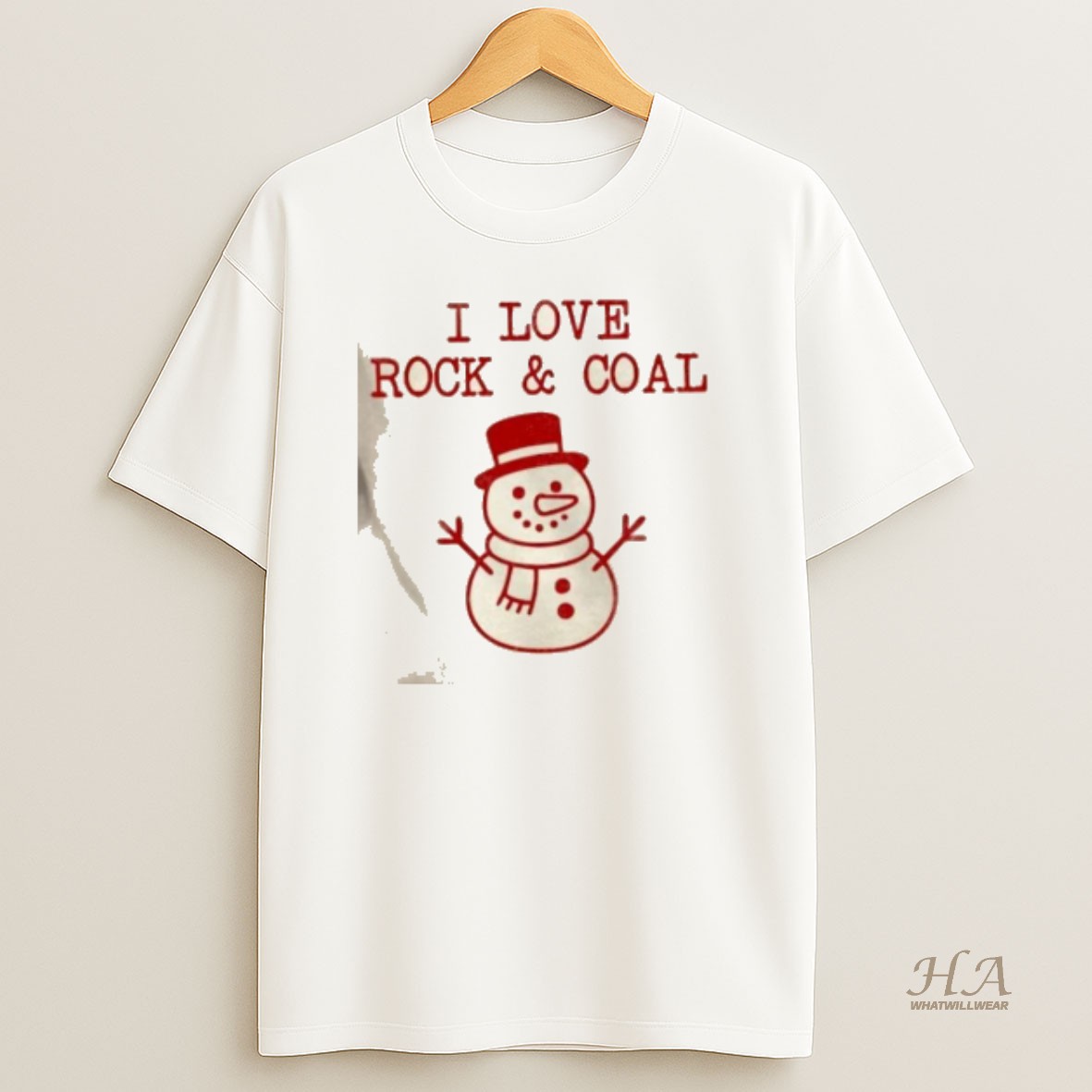 Official Snowman I Love Rock And Coal Christmas T Shirt