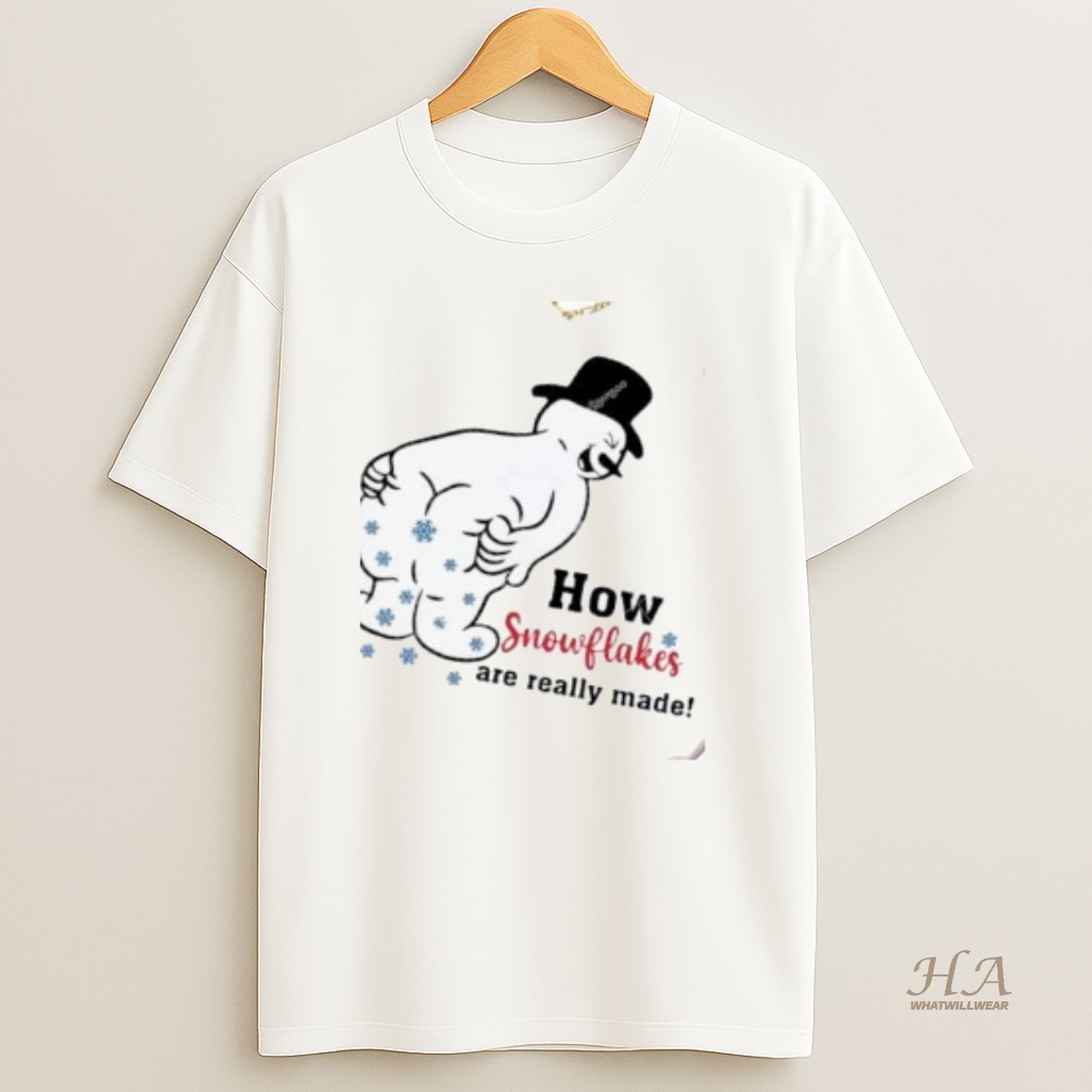 Official Snowman Butt How Snowflakes Are Really Made Christmas T Shirt