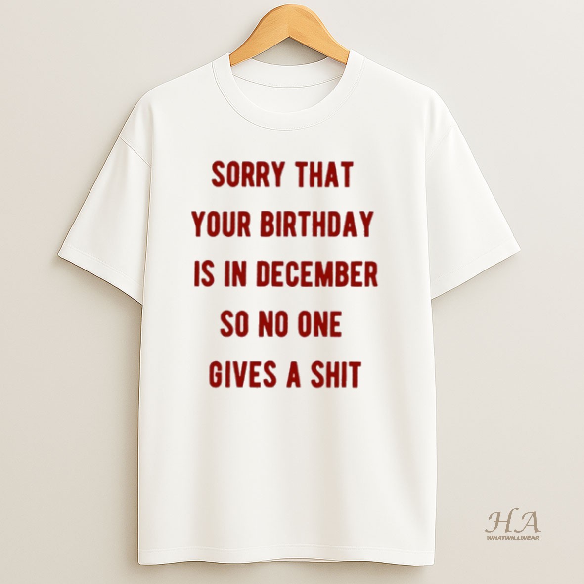 Official Sorry That Your Birthday Is In December So No One Gives A Shit T Shirt