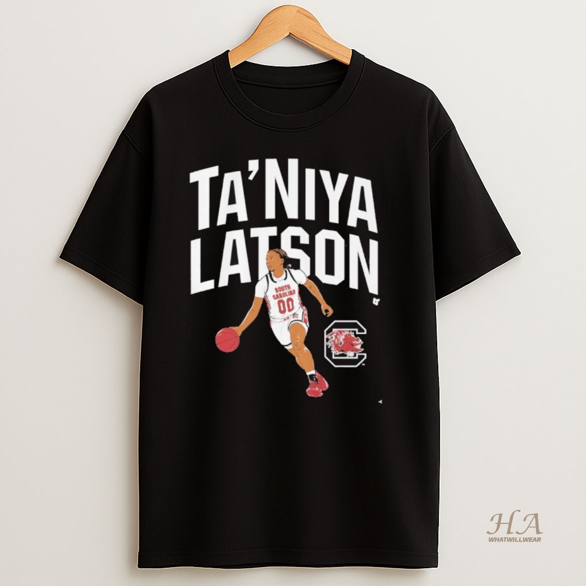 Official South Carolina Gamecocks Basketball Taniya Latson Name Pose Shirt
