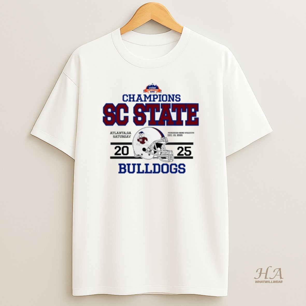 Official South Carolina State Bulldogs 2025 Cricket Celebration Bowl Champions T Shirt