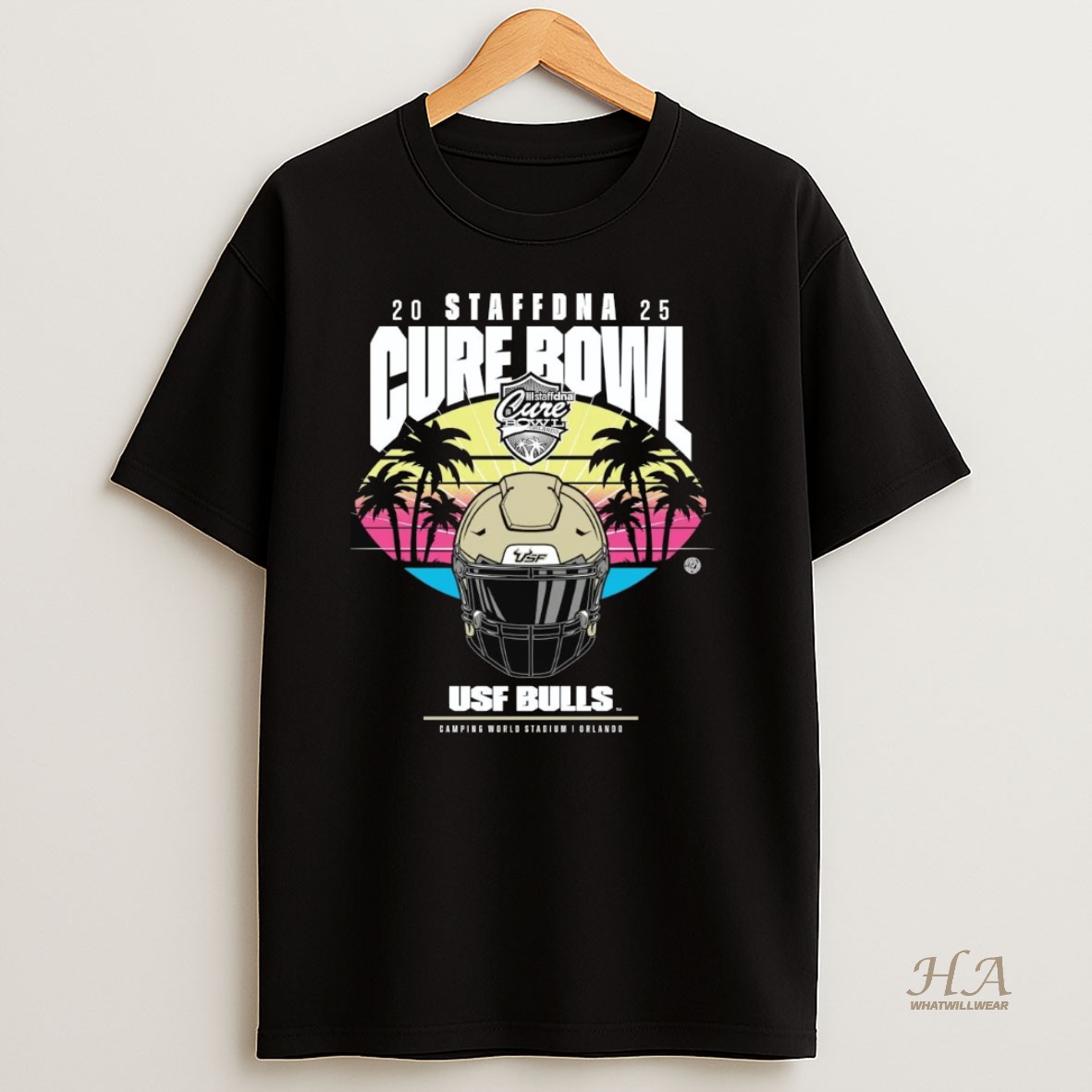 Official South Florida Bulls 2025 Cure Bowl Helmet Shirt