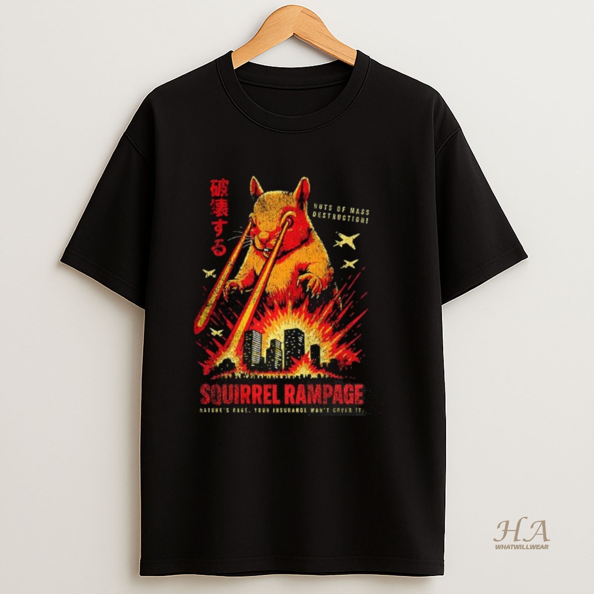 Official Squirrel Rampage Huts Of Mass Destruction Graphic Shirt
