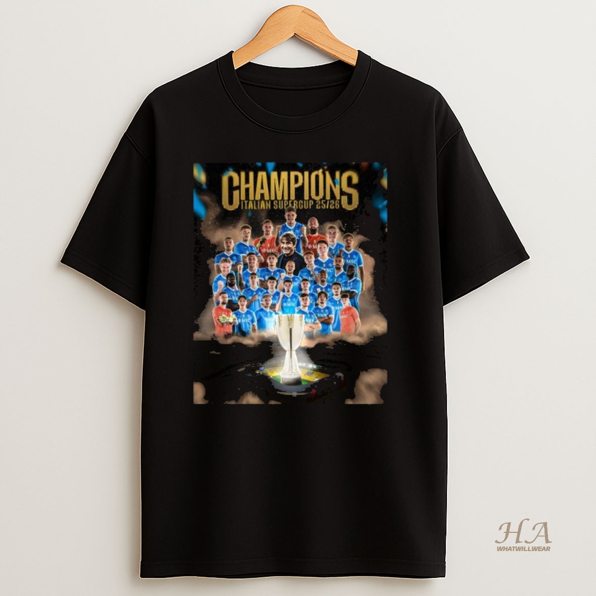 Official Ssc Napoli Are The Italian Super Cup 2025 2026 Champions Serie A T Shirt
