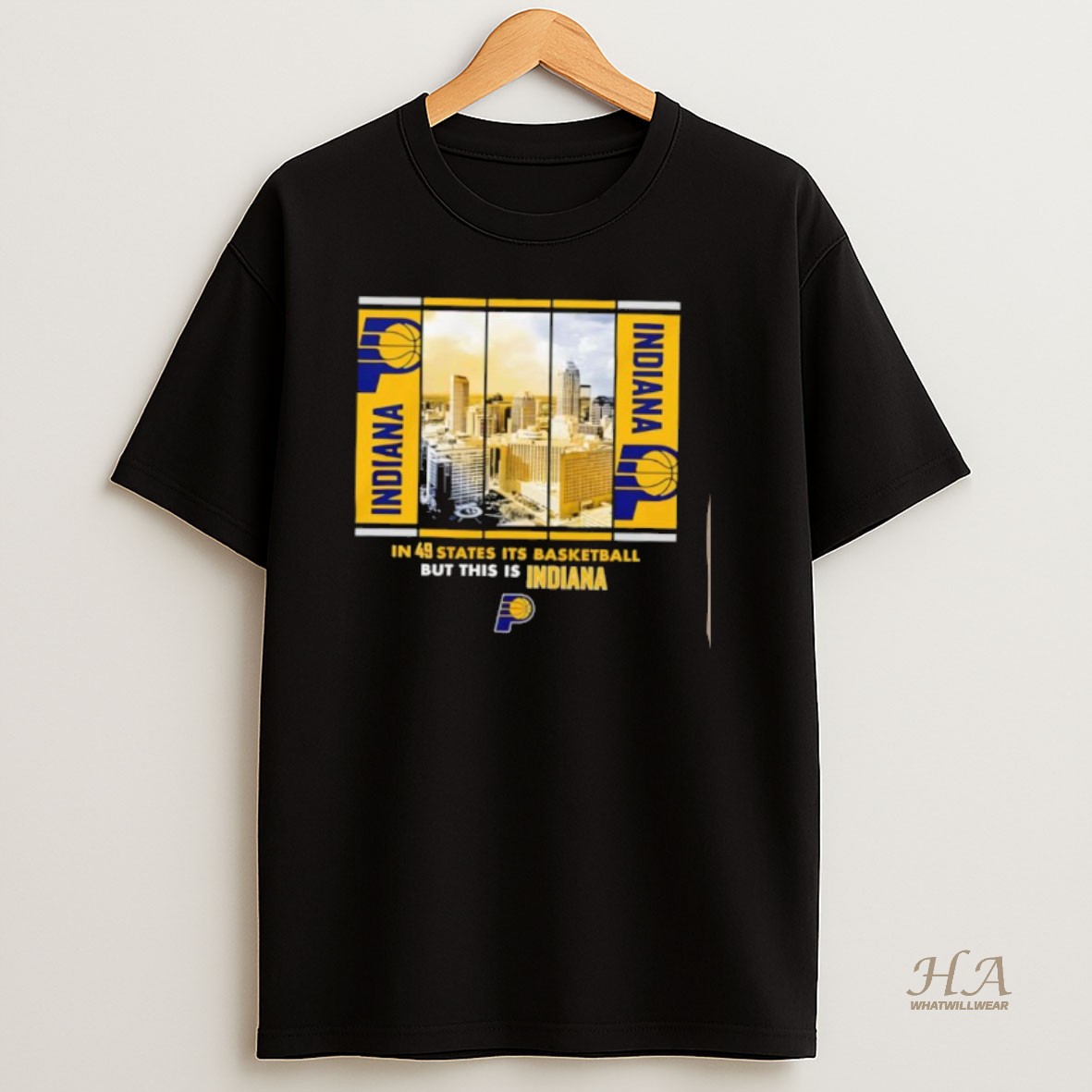 Official Stadium Essentials Charcoal Indiana Pacers Skyline Boxout T Shirt