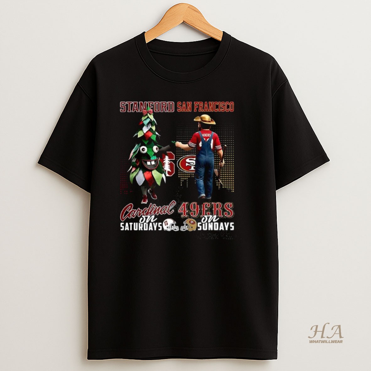 Official Stanford Cardinal On Saturdays Vs San Francisco 49ers On Sundays Mascot Shirt
