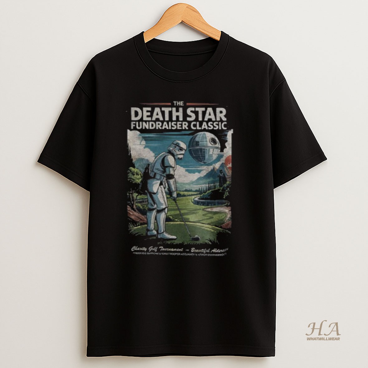 Official Star Wars Golf The Death Star Fundraiser Classic T Shirt