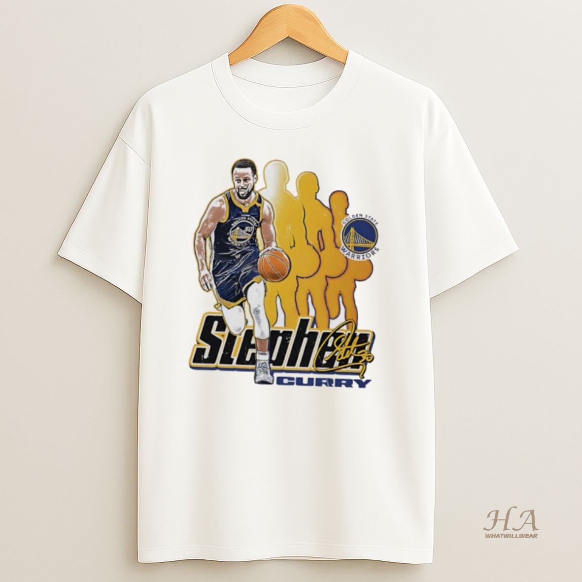 Official Steph Curry Golden State Warriors Nba Player Signature Retro T Shirt