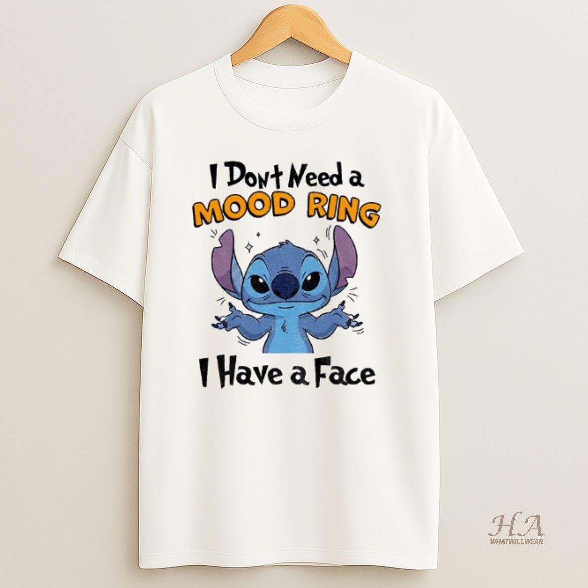 Official Stitch I Dont Need A Mood Ring I Have A Face T Shirt