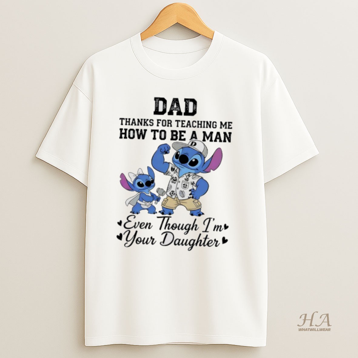 Official Stitch Dad Thanks For Reaching Me How To Be A Man Even Though Im Your Daughter Shirt