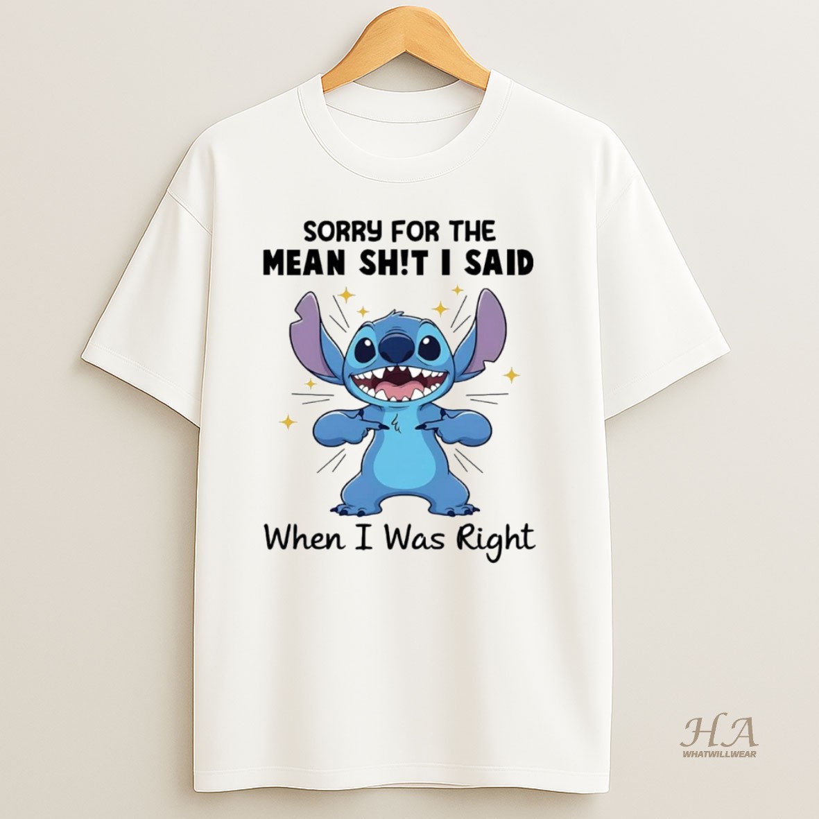 Official Stitch Sorry For The Mean Shit I Said When I Was Right Shirt