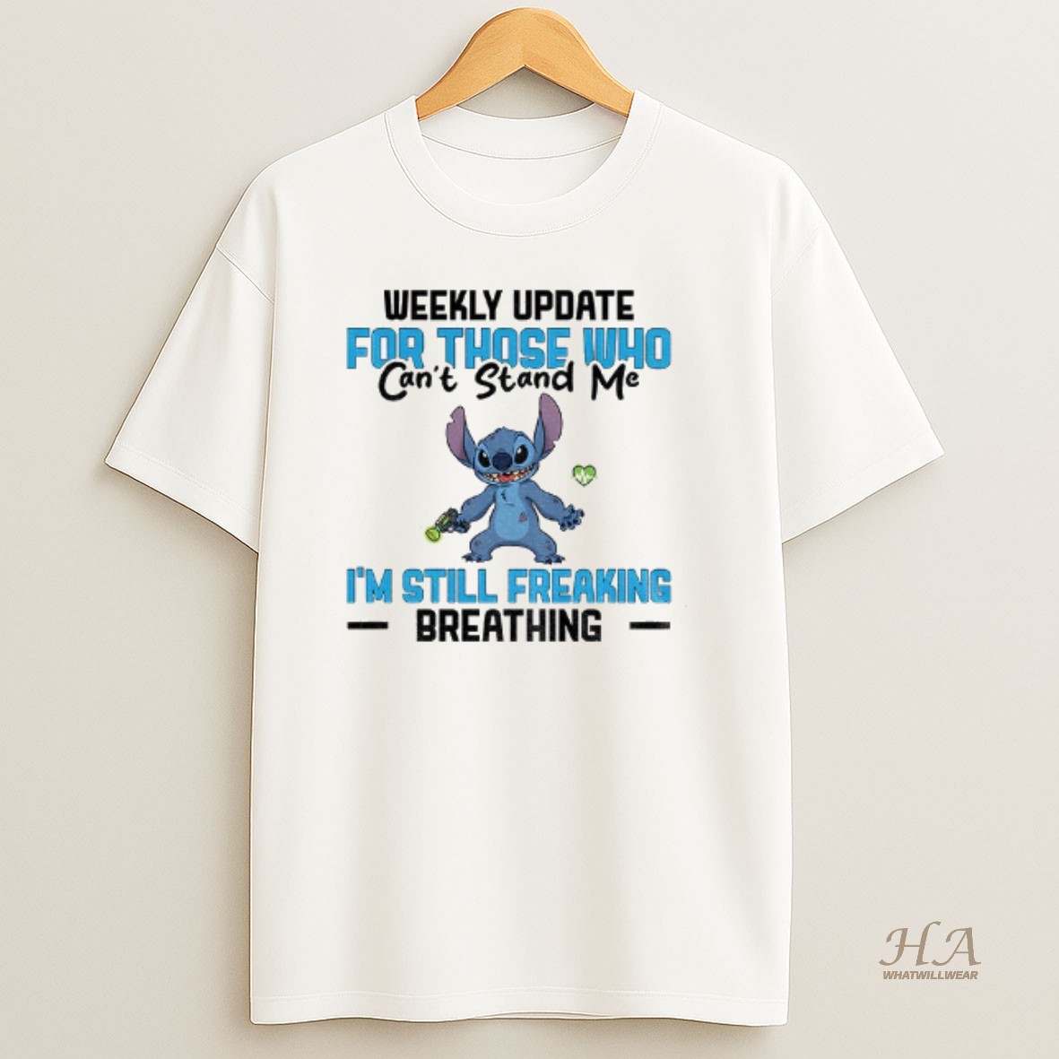 Official Stitch Weekly Update For Those Who Cant Stand Me Im Still Freaking Breathing Christmas T Shirt
