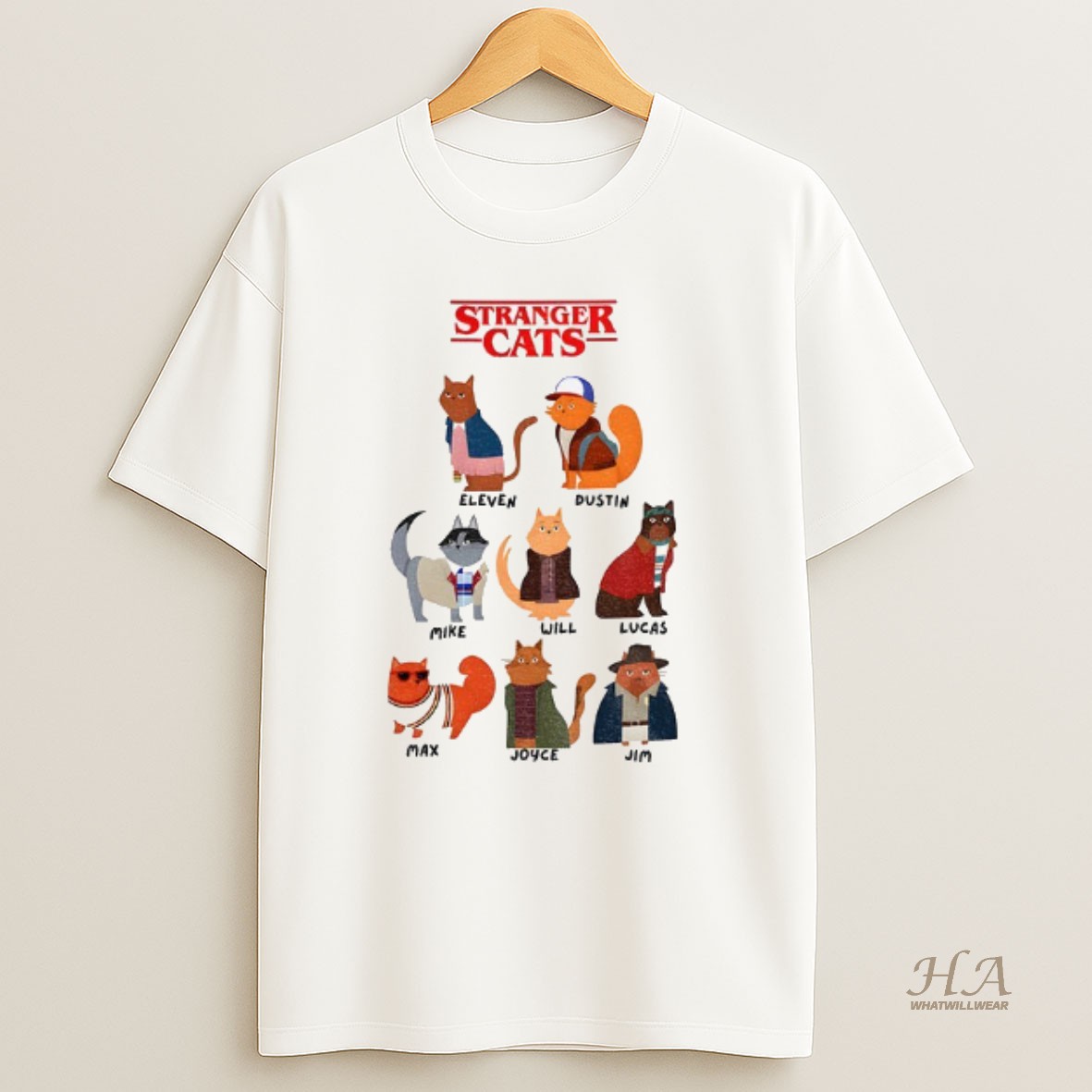 Official Stranger Cats Stranger Things Eleven Dustin Mike Will Lucas Max Joyce Jim Shirt