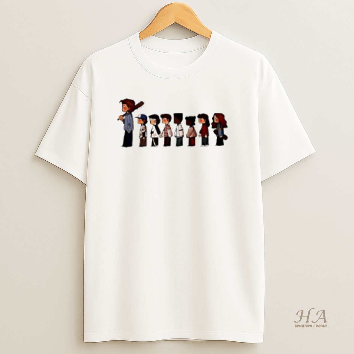 Official Stranger Things 5 Characters Cartoon T Shirt