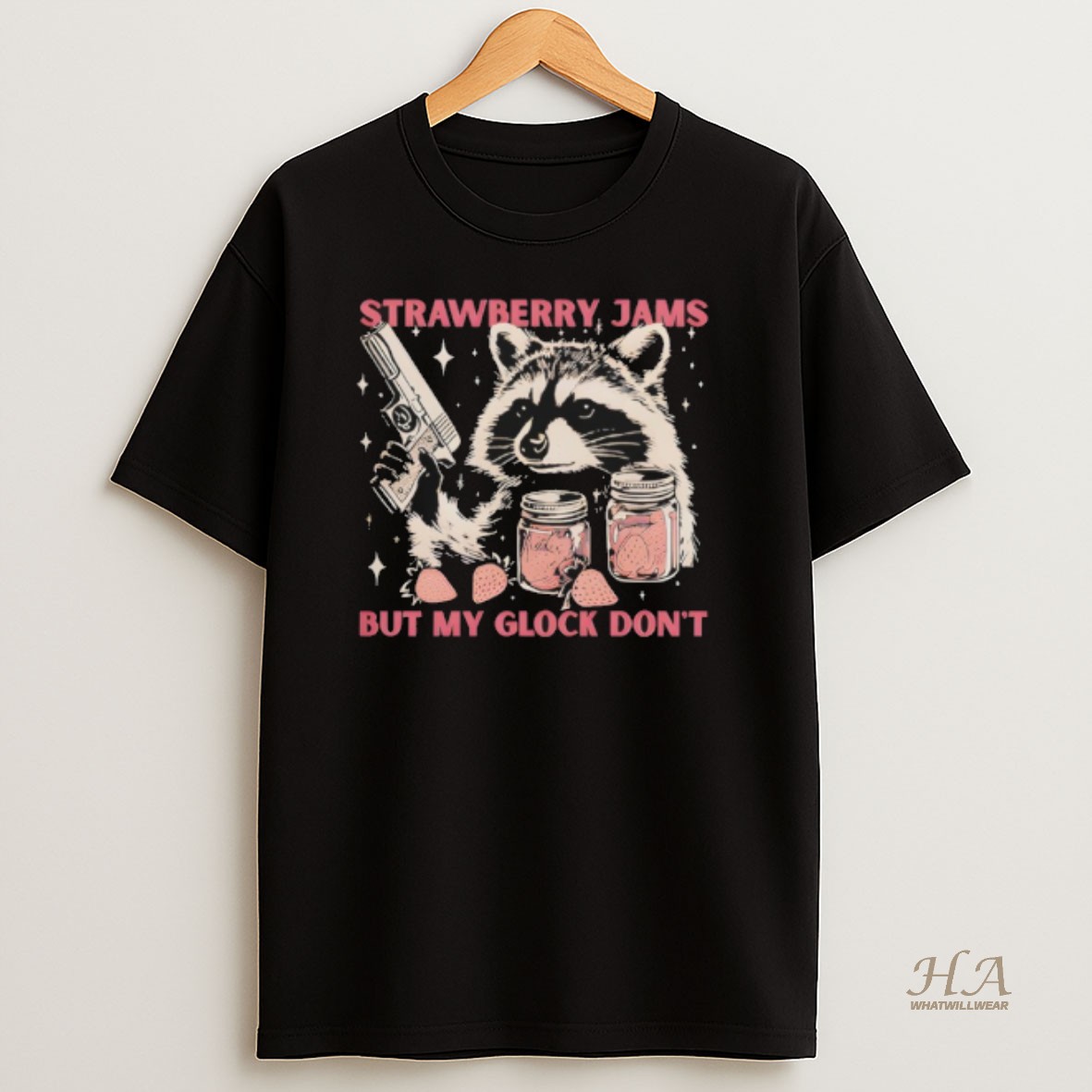 Official Strawberry Jams Raccoon But My Glock Dont T Shirt