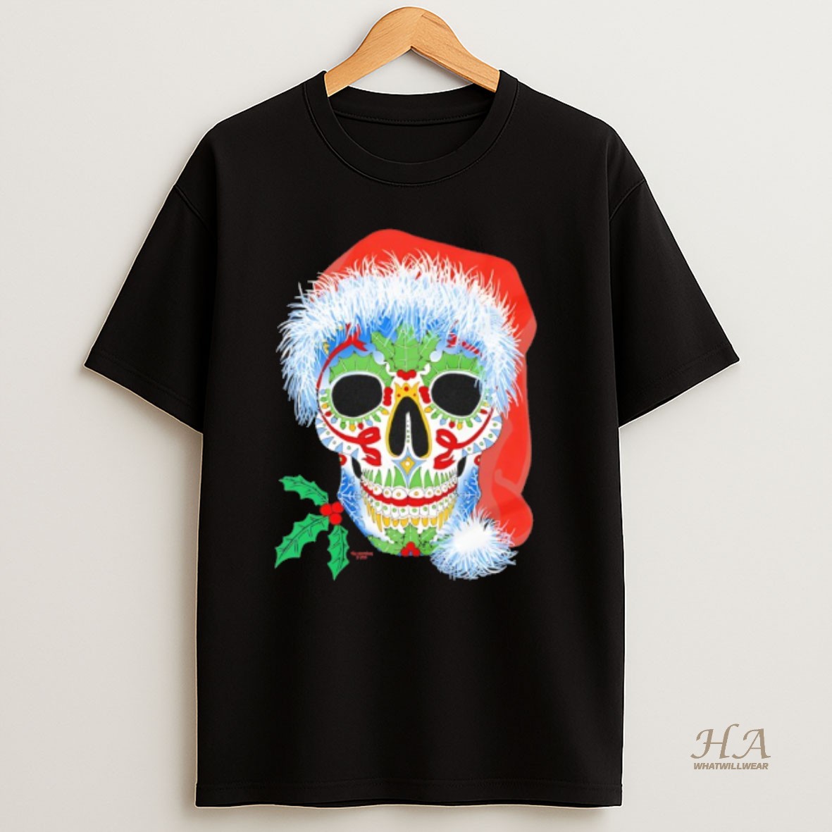 Official Sugar Skull Holiday Santa Christmas T Shirt