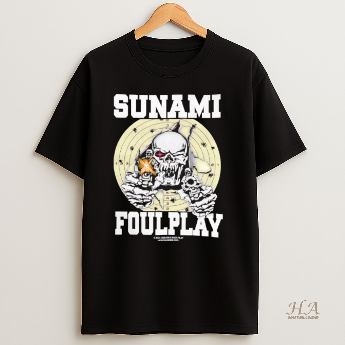 Official Sunami X Foulplay Collaboration Skull T Shirt