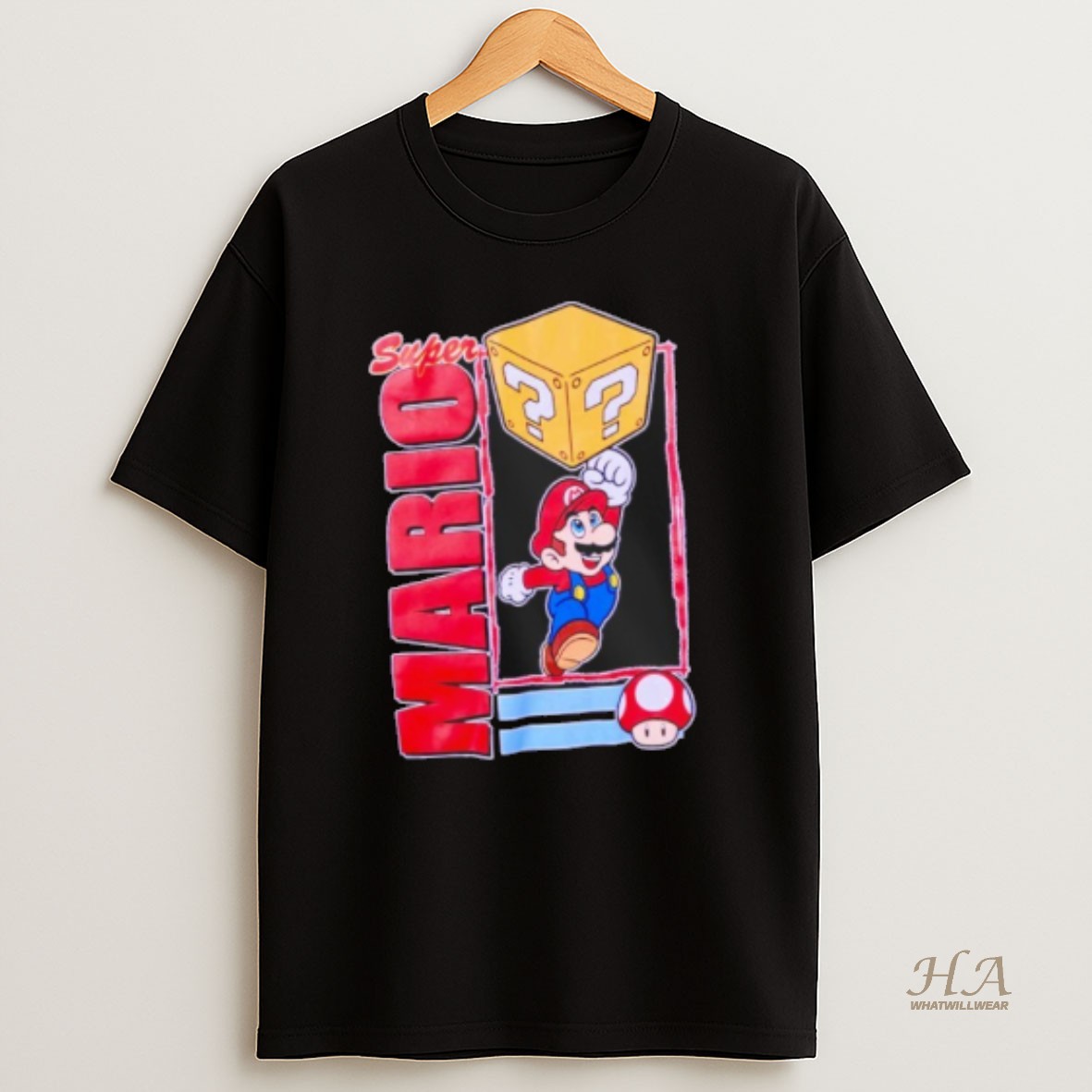 Official Super Mario Bros Mario Jump Block T Shirt