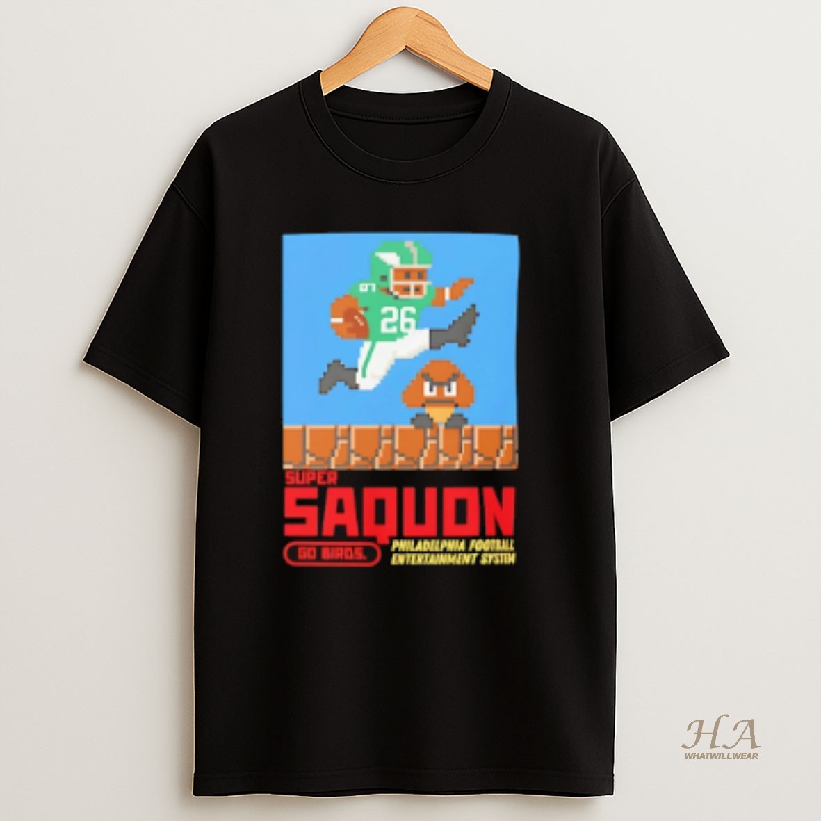 Official Super Saquon Entertainment System Philadelphia Eagles Game T Shirt