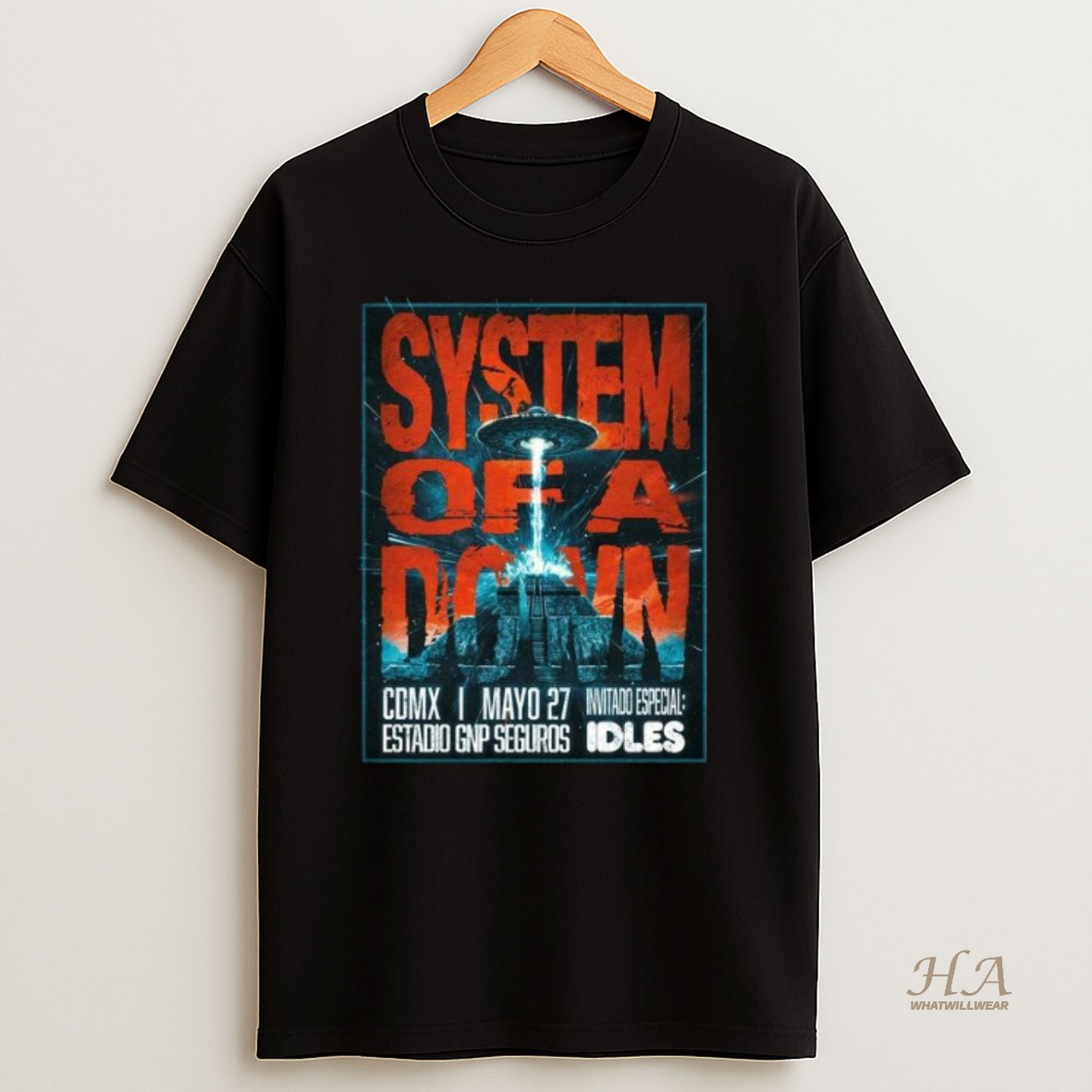 Official System Of A Down Mexico Tour Cdmx At Estadio Gnp Seguros On May 27 2026 Long Sleve Shirt