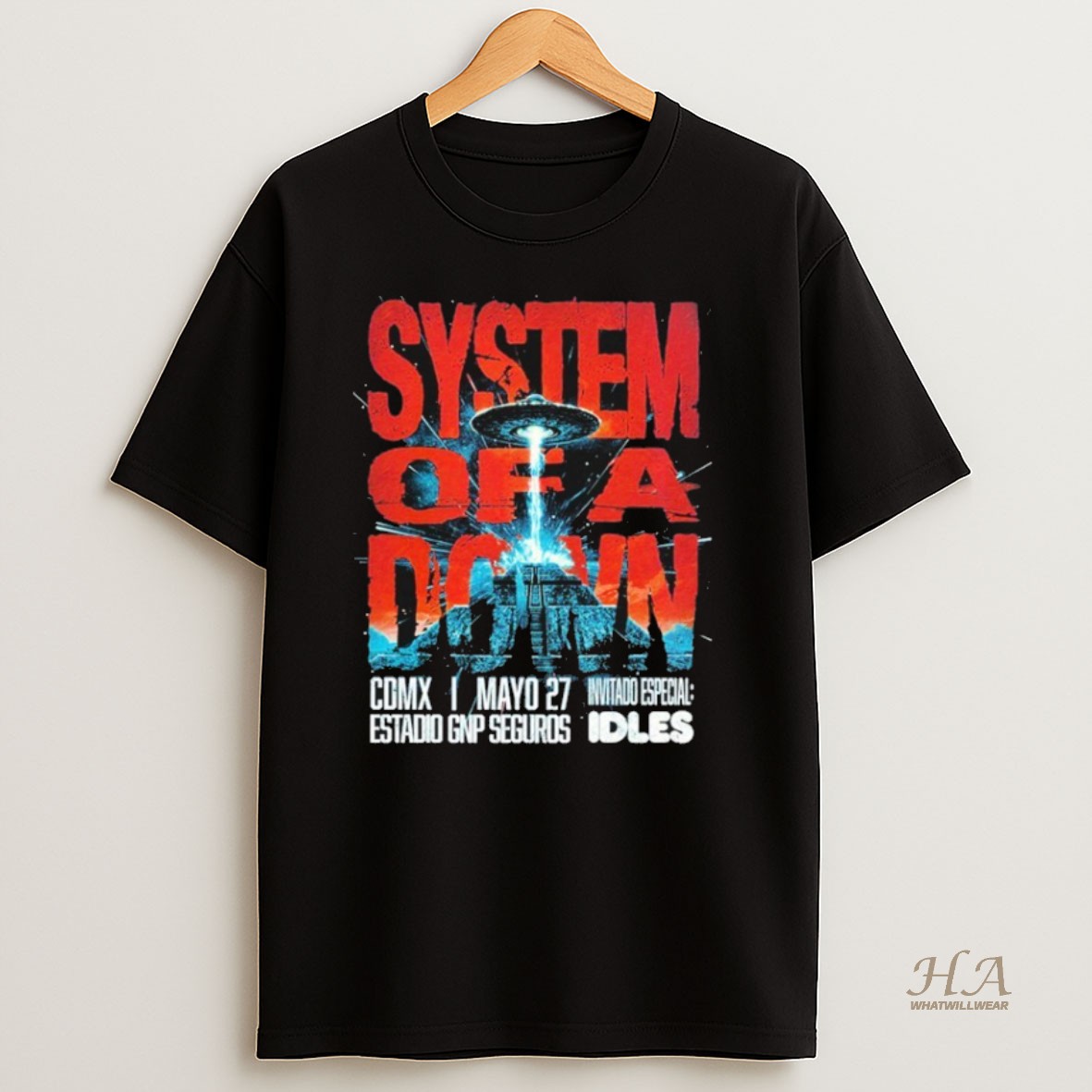 Official System Of A Down Tour Cdmx 2026 At Estadio Gnp Seguros On May 27 Ufo Shirt