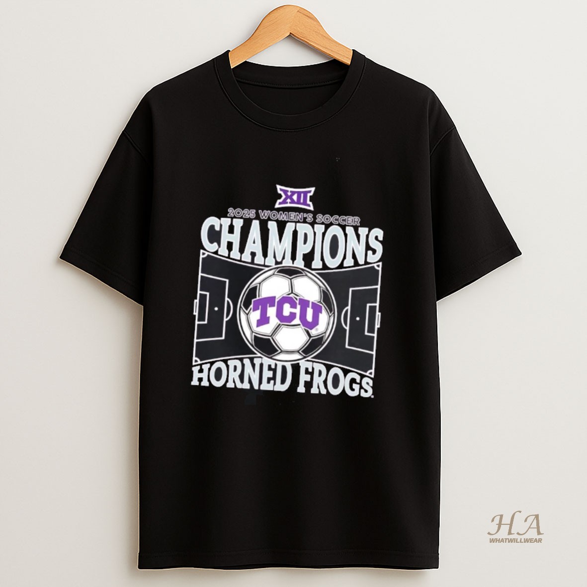 Official Tcu Horned Frogs 2025 Big 12 Womens Soccer Regular Season Champions T Shirt