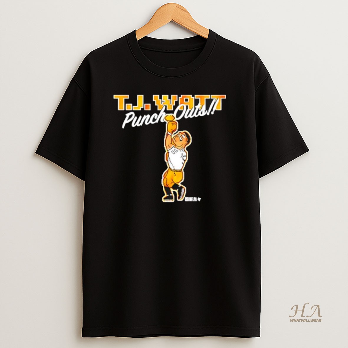 Official Tj Watt Pittsburgh Charcoal Punch Outs Player T Shirt