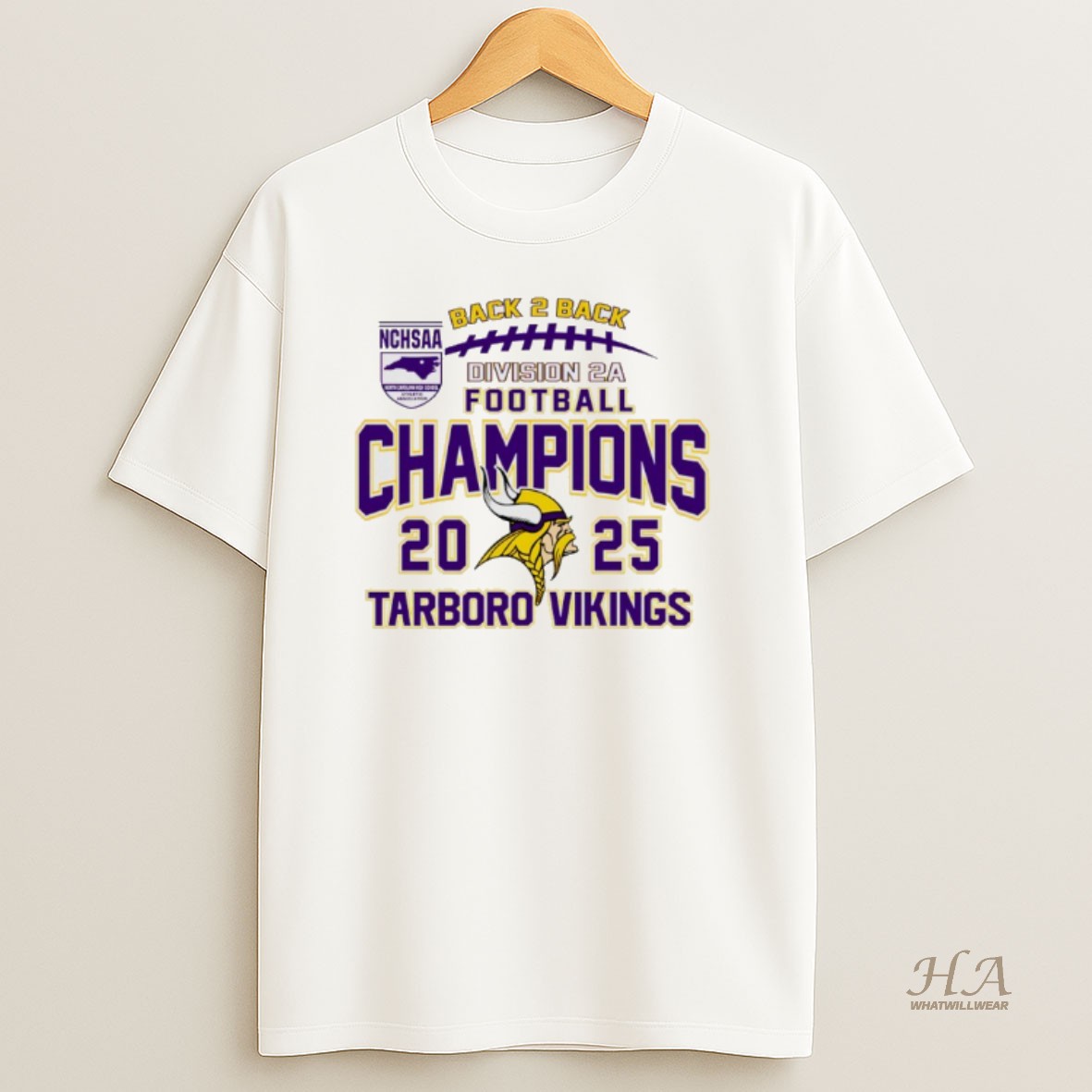 Official Tarboro Vikings 2025 Nchsaa Division 2a Football Champions T Shirt