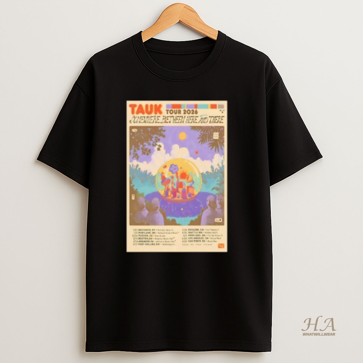 Official Tauk Somewhere Between Here And There Tour 2026 T Shirt