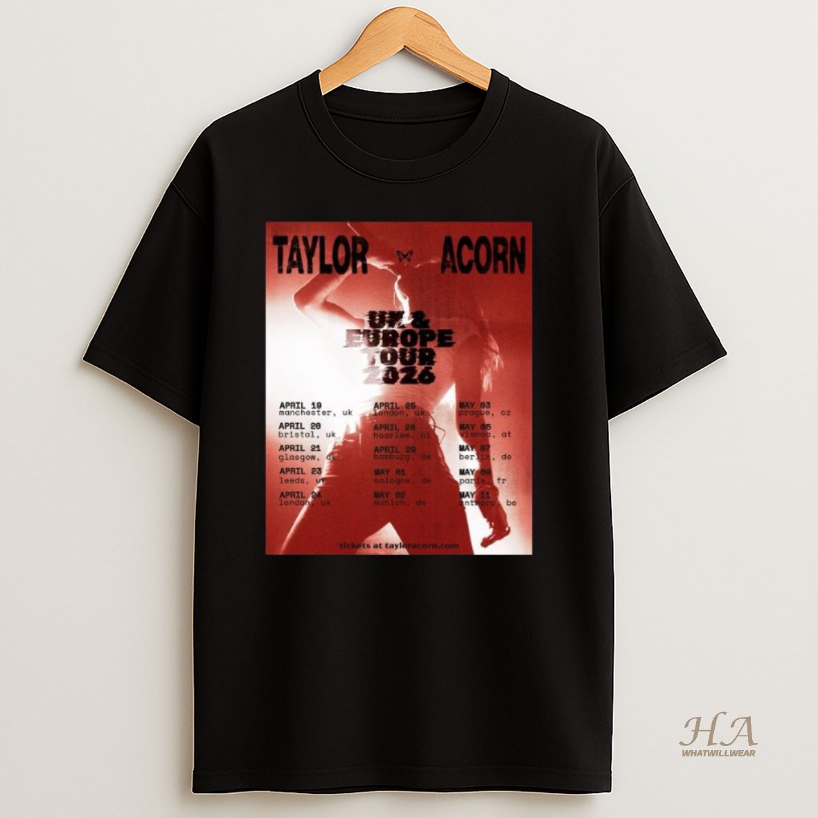 Official Taylor Acorn Uk Europe Tour 2026 Long Sleve Shirt