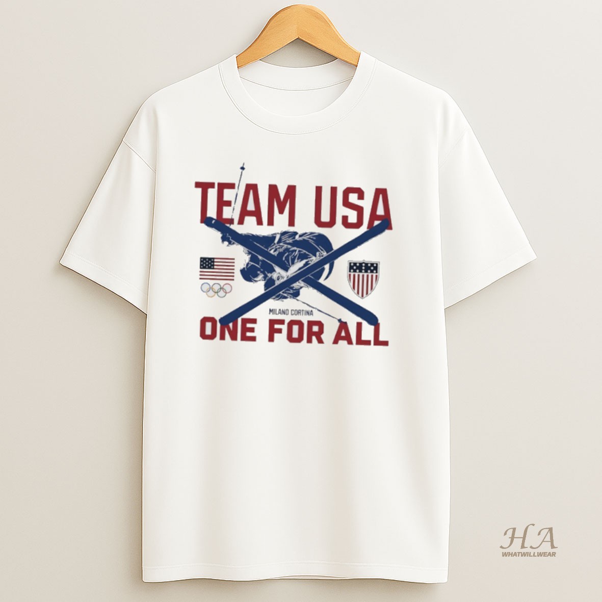 Official Team Usa One For All Milano Cortina 2026 Winter Olympics Freestyle Skiing T Shirt