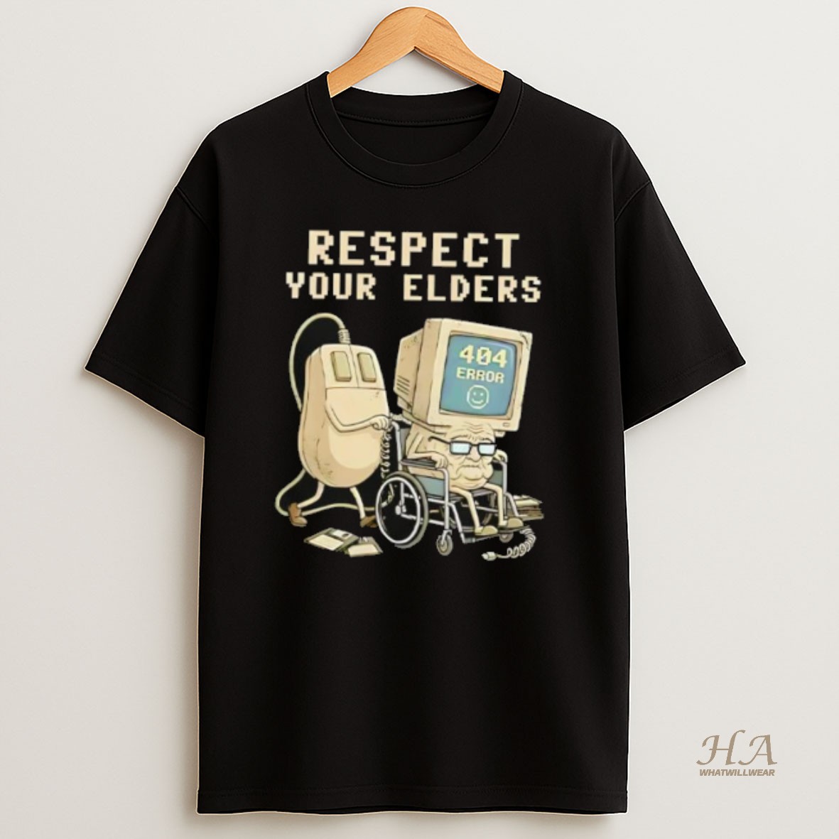 Official Tech 404 Error Hilarious Respect Your Elders Retro T Shirt