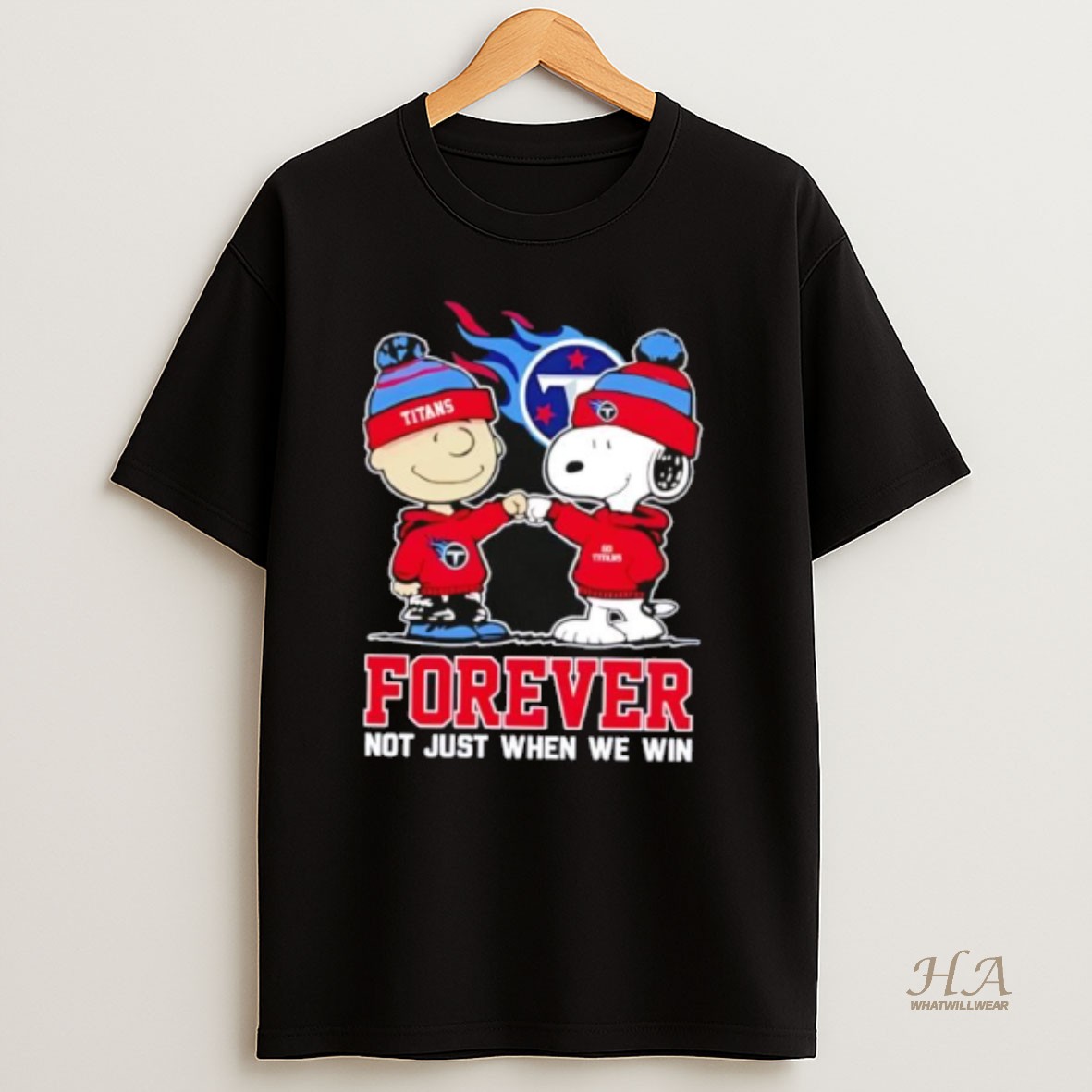 Official Tennessee Titans Charlie Brown And Snoopy Forever Not Just When We Win T Shirt