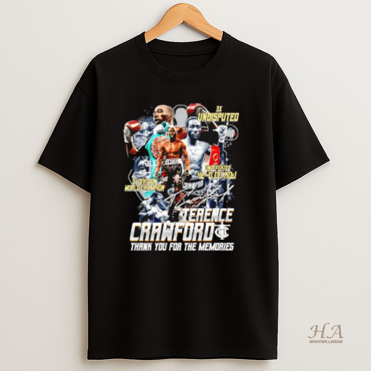 Official Terence Crawford 3x Undisputed Undeferted 42 0 5 World Champs Thank You For The Memories T Shirt