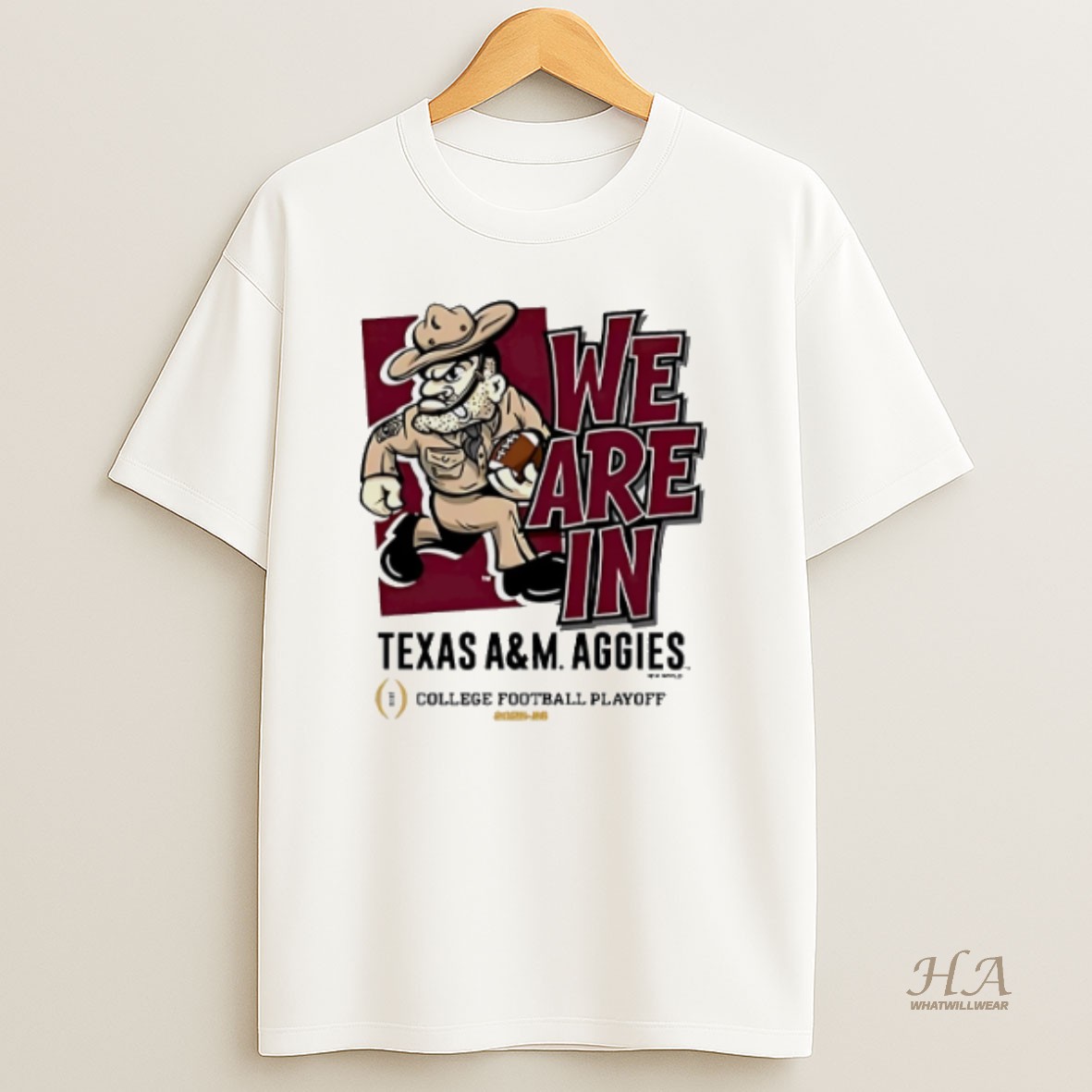Official Texas Am Aggies 2025 Cfp Bound We Are In Mascot Shirt