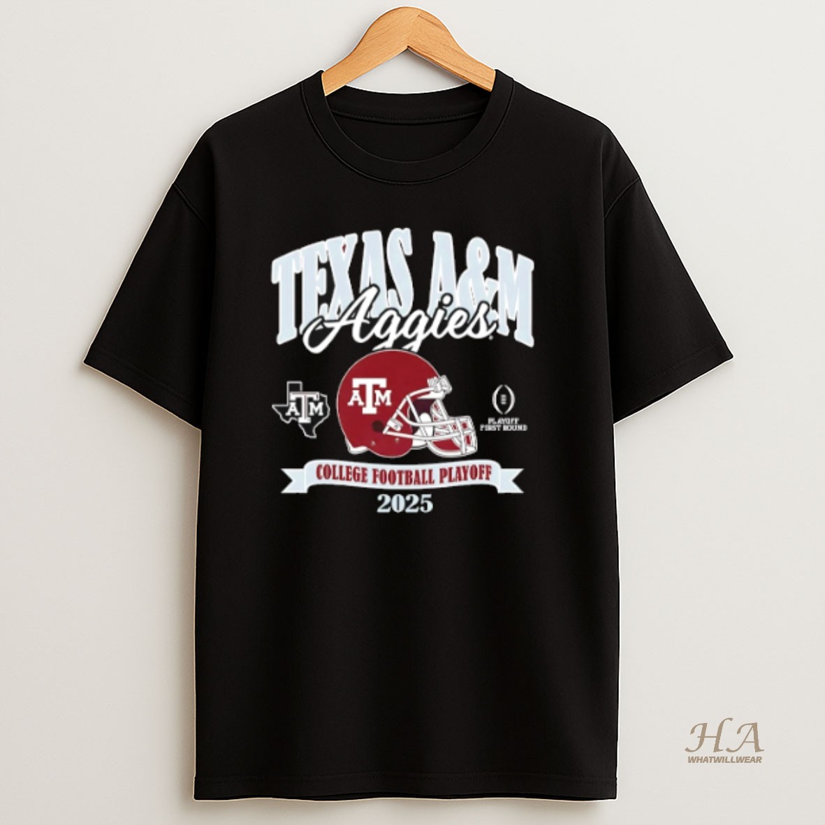 Official Texas Am Aggies 2025 College Football Playoff Participant Helmet Shirt