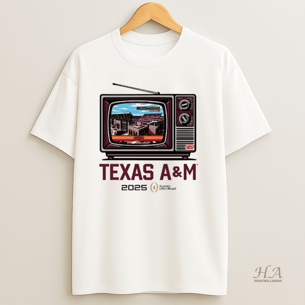 Official Texas Am Aggies Cfp 2025 2026 Kyle Field Tv Stadium T Shirt