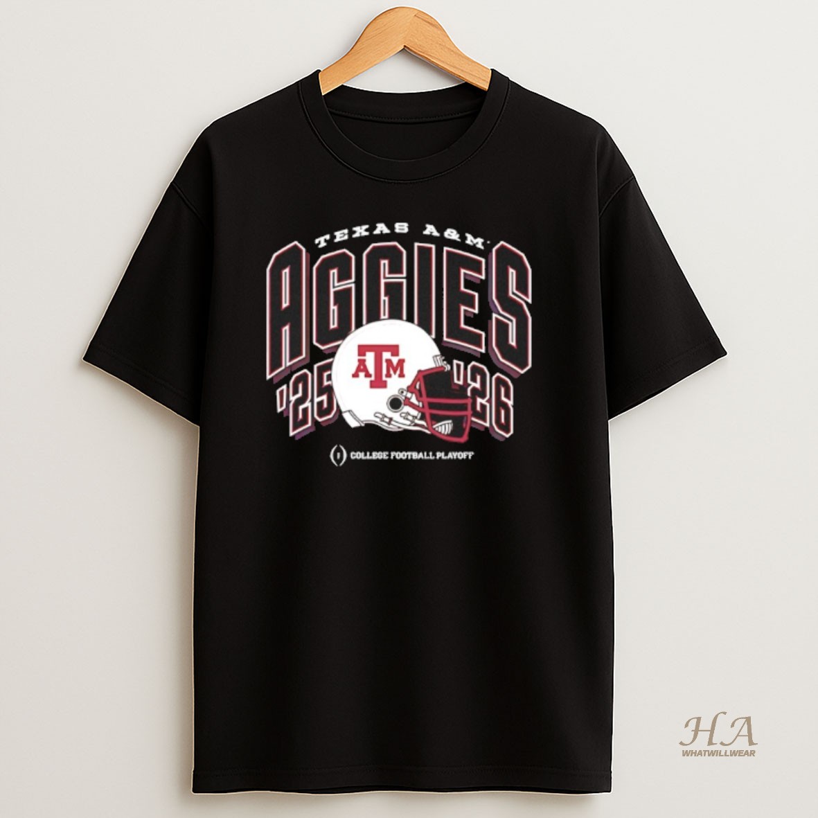 Official Texas Am Aggies Football 2025 2026 Cfp Bound Helmet T Shirt