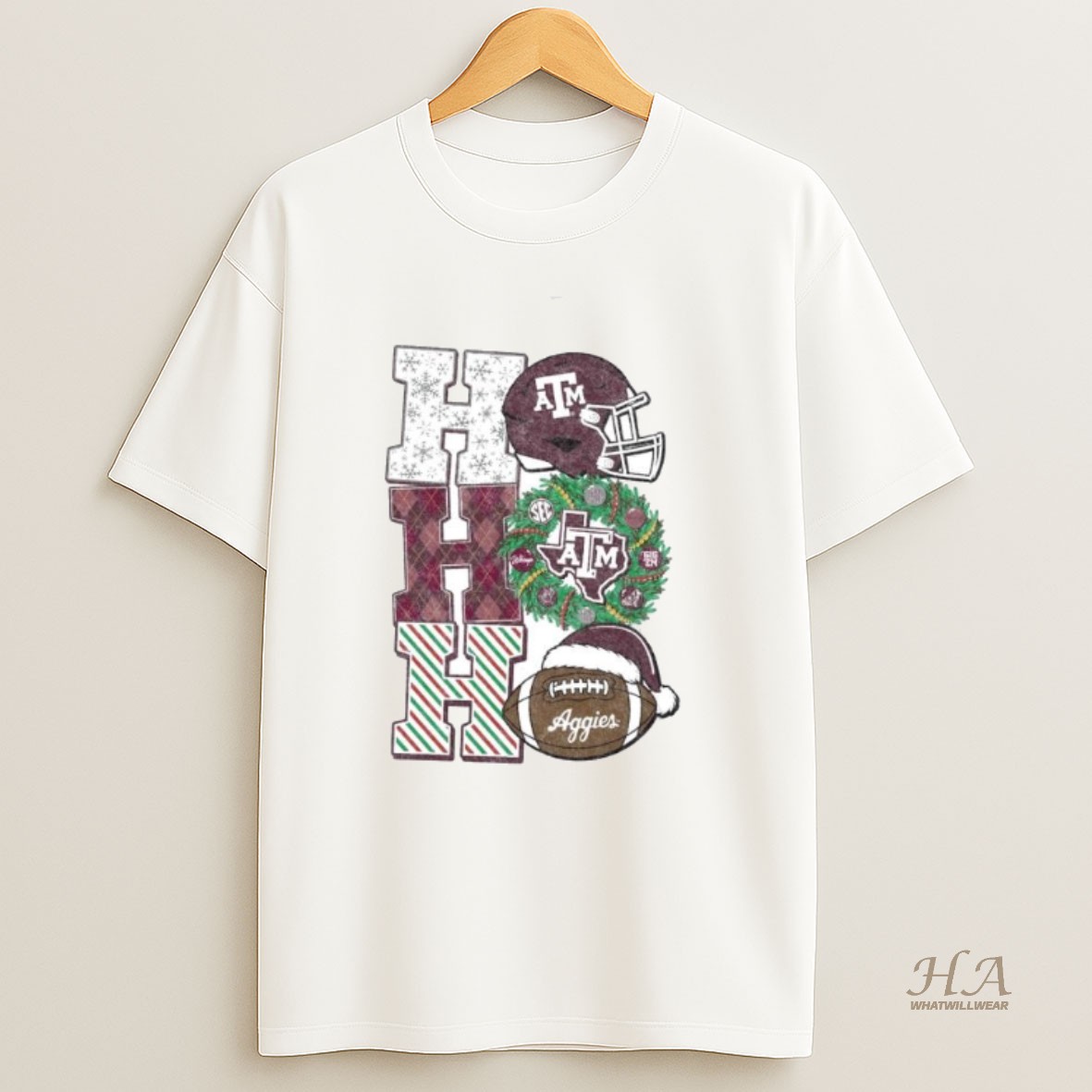 Official Texas Am Aggies Football Christmas Ho Ho Ho Shirt