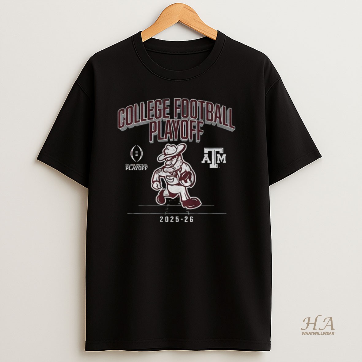 Official Texas Am Aggies Football Playoff 2025 2026 Cfp Mascot Logo Shirt