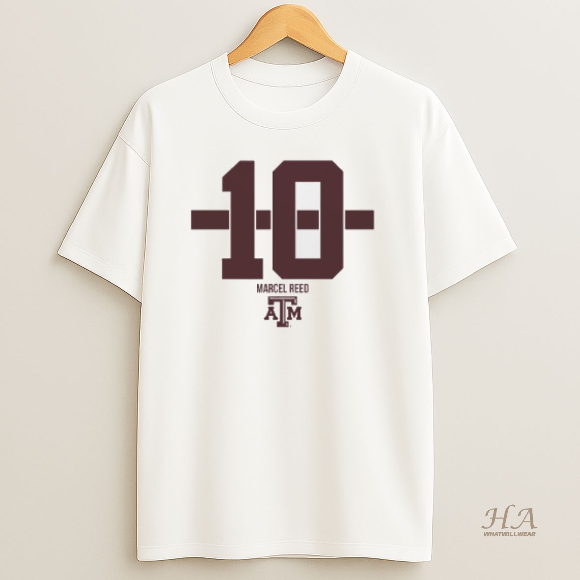 Official Texas Am Aggies Marcel Reed 10 Stripe T Shirt