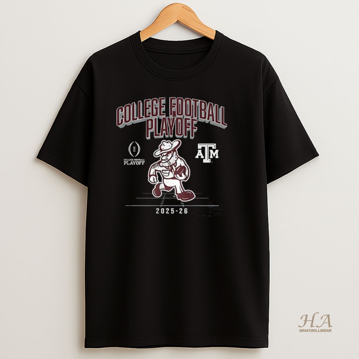 Official Texas Am Aggies Ncaa College Football Playoff 2025 2026 Mascot T Shirt