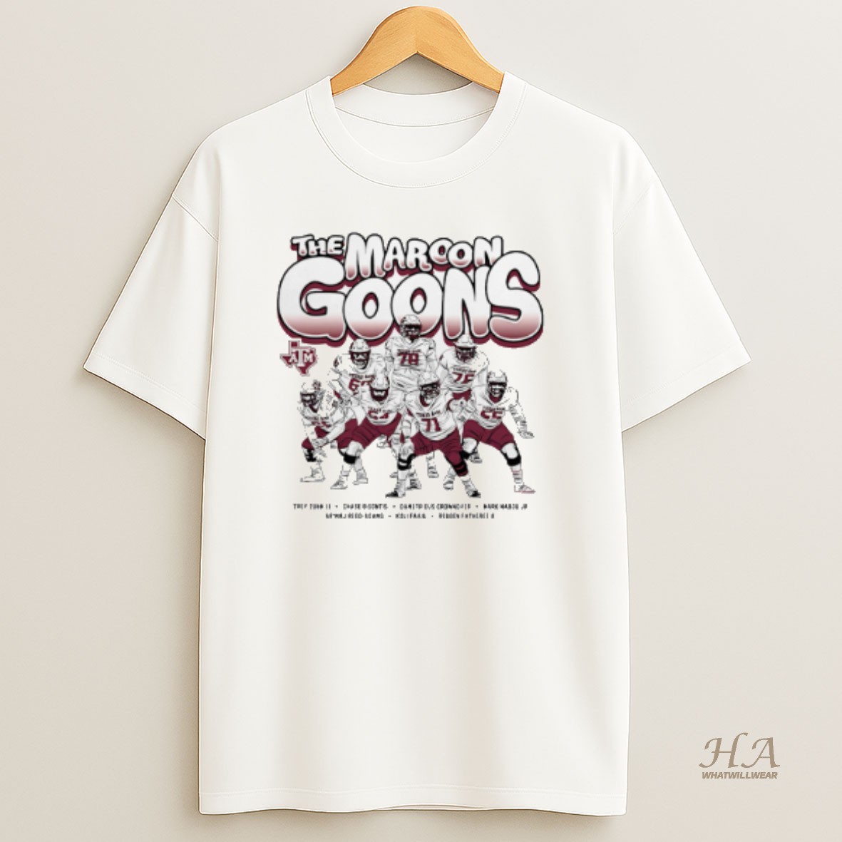 Official Texas Am Aggies The Maroon Goons Caricature T Shirt