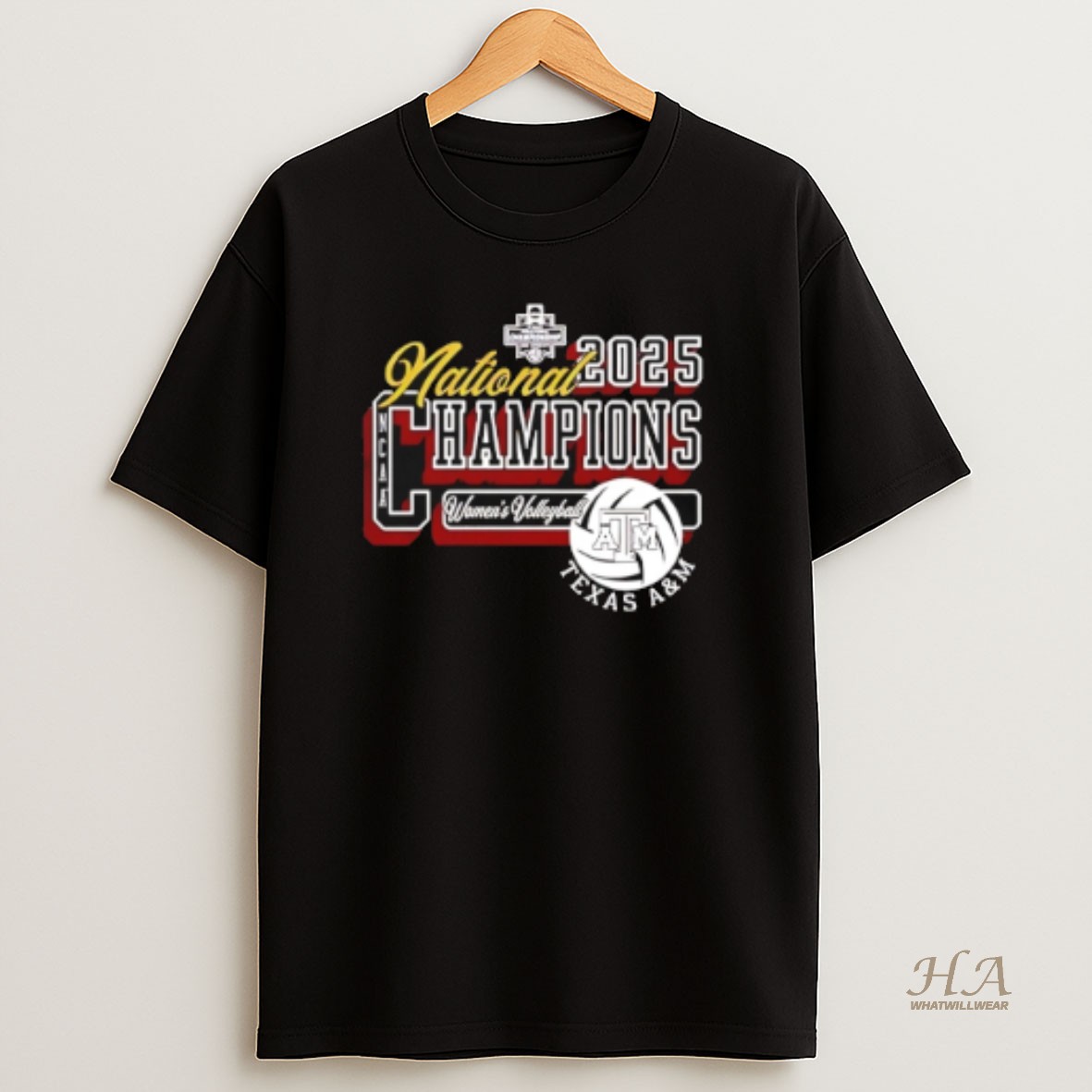 Official Texas Am Aggies Womens Volleyball 2025 National Champions Logo T Shirt