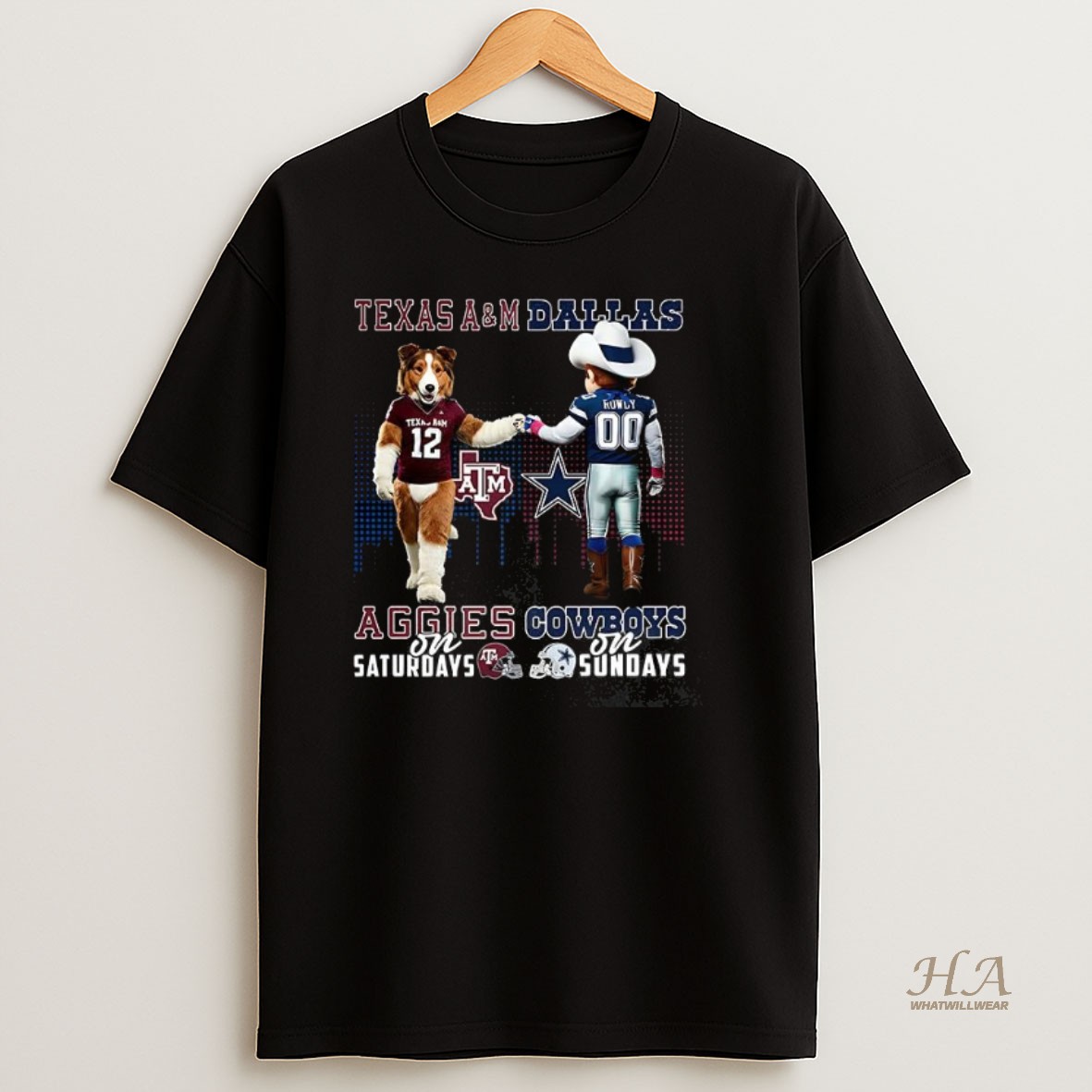 Official Texas Am Aggies On Saturdays Vs Dallas Cowboys On Sundays Mascot Shirt